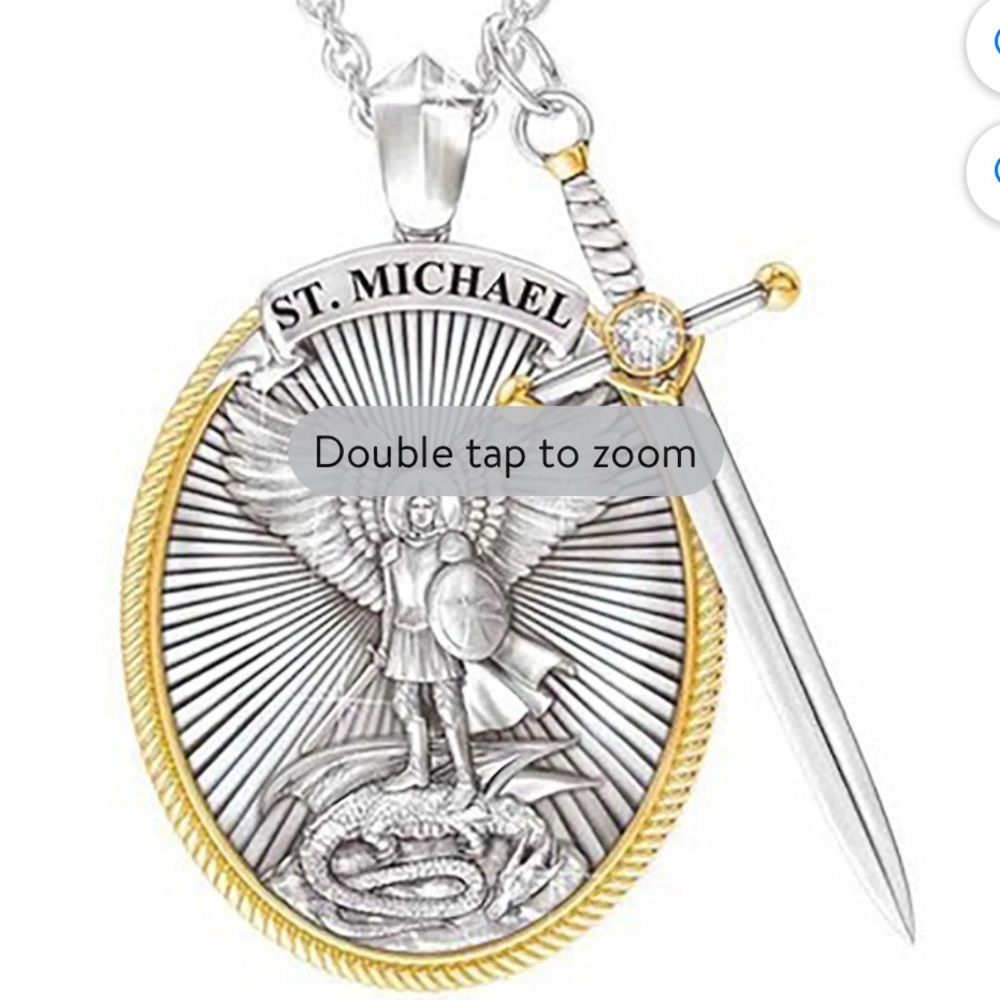 Sword Shield Pendant Necklace For Women Men